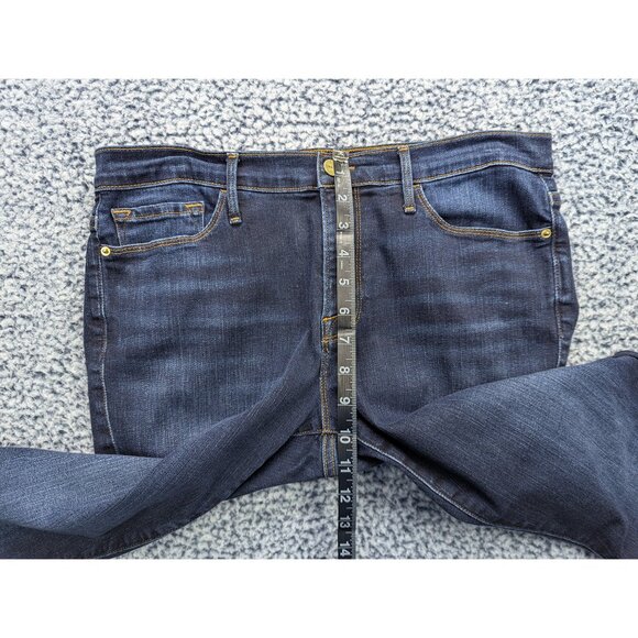 Frame Denim Le Skinny De Jeanne Jeans Size 31 Crop Ankle Wellington Dark Wash - Picture 10 of 14